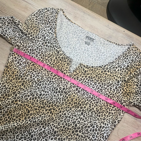 Pink Victoria’s Secret Animal Print Long Sleeve Thong Bodysuit - Picture 7 of 11